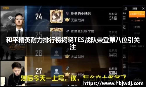 和平精英耐力排行榜揭晓TES战队荣登第八位引关注